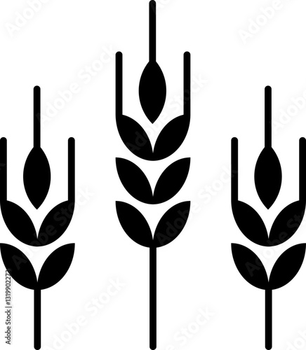 Wheat grain icon in flat style.