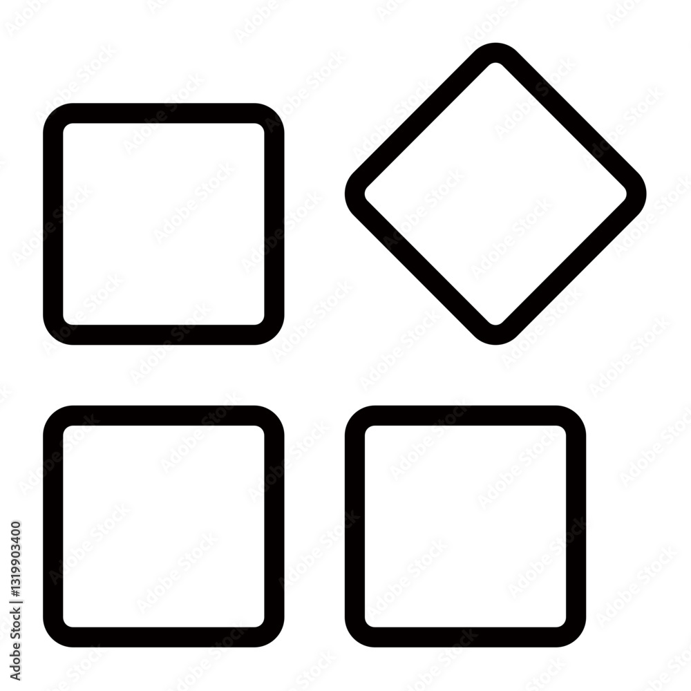A Simple Yet Elegant Arrangement Of Squares And A Diamond, Suggesting Order And A Touch Of Unexpectedness, With Clean Bold Lines And A Minimalist White Background A Simple Yet Elegant Arrangement Of Squares And A Diamond, Suggesting Order And A Touch Of Unexpectedness, With Clean Bold Lines And A Minimalist White Background