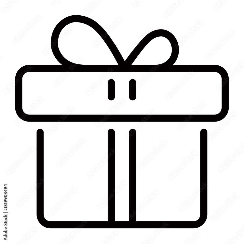 A Beautifully Wrapped Present, A Symbol Of Love And Anticipation, Ready To Be Opened, Showcasing A Simple Yet Elegant Line Art Style A Beautifully Wrapped Present, A Symbol Of Love And Anticipation, Ready To Be Opened, Showcasing A Simple Yet Elegant Line Art Style