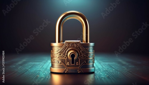 metal padlock securing privacy security dark background for online safety