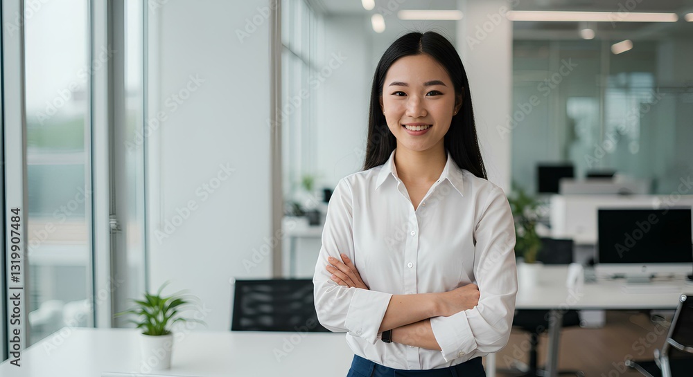 Confident Businesswoman in White Shirt – Ideal for Career, Leadership, and Corporate Branding in Modern Workspaces Confident Businesswoman in White Shirt – Ideal for Career, Leadership, and Corporate Branding in Modern Workspaces