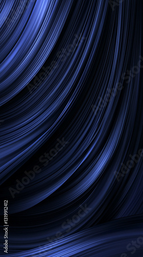 Abstract flowing blue lines creating dynamic wave pattern on dark background
