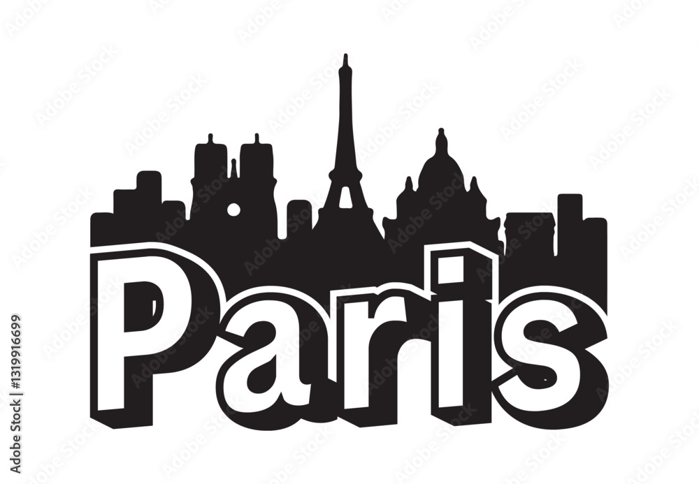 Obraz premium Skyline Silhouette Paris