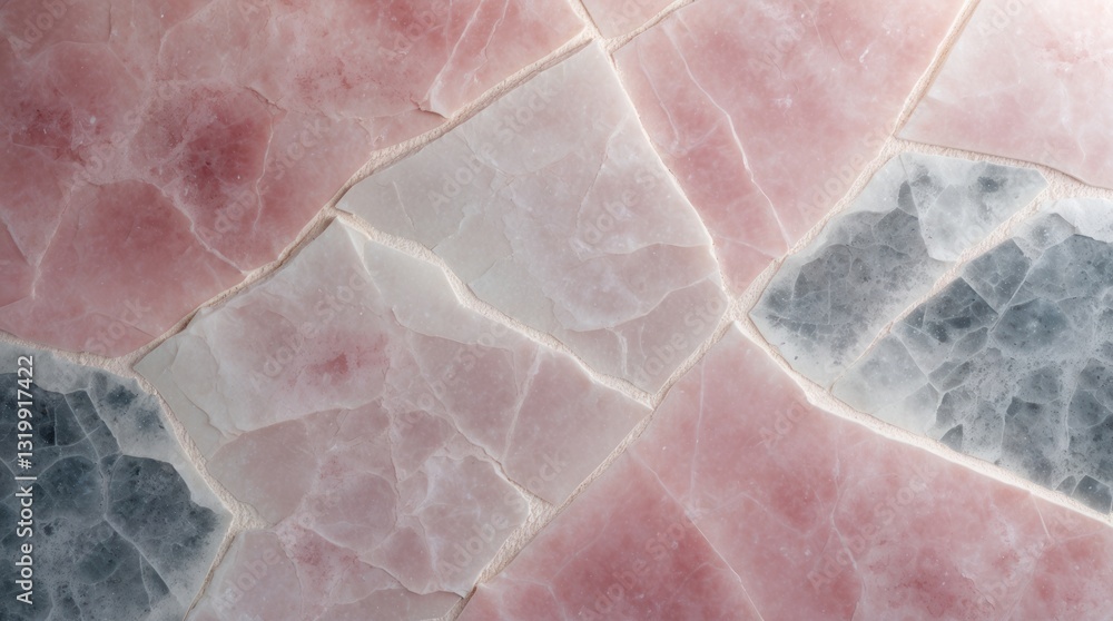 Fototapeta premium Pink and Gray Stone Mosaic Texture Background