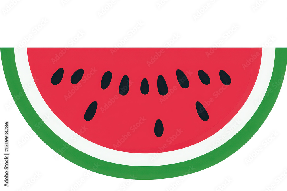 Minimalist watermelon slice illustration with vibrant red and green colors on Transparent Background Minimalist watermelon slice illustration with vibrant red and green colors on Transparent Background