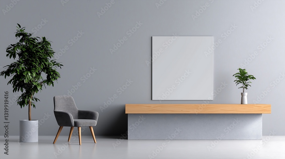 Fototapeta premium Sophisticated Gray Studio Table with Polished Finish for Product Presentations