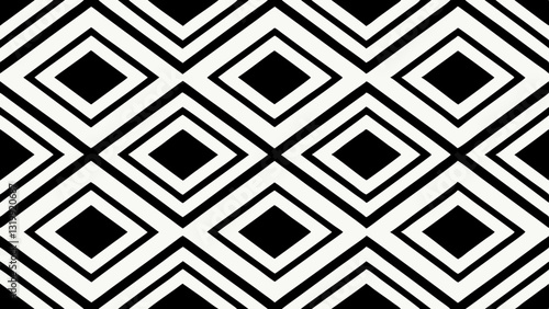 abstract geometric pattern with black and white diamond shapes, vector illustration