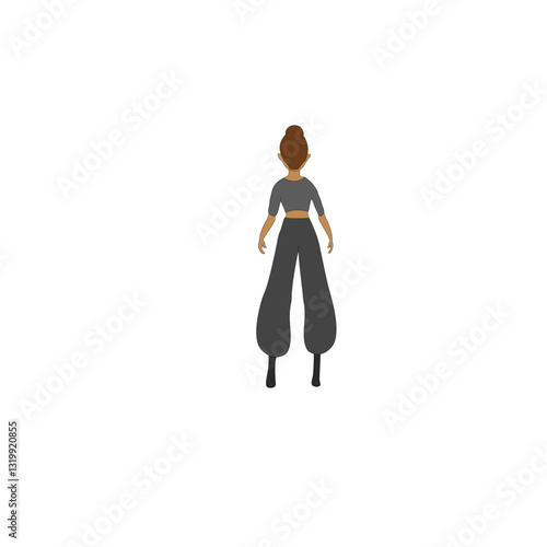 BACK VIEW OF A YOUNG LADY