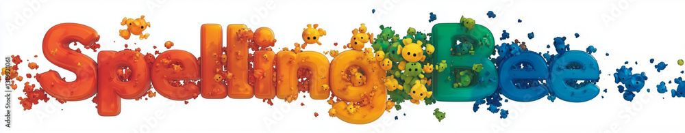Whimsical banner with the words Spelling Bee Whimsical banner with the words Spelling Bee