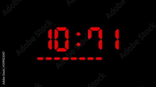Countdown Timer Animation Red Digit 15 to 0 Seconds 4K Video