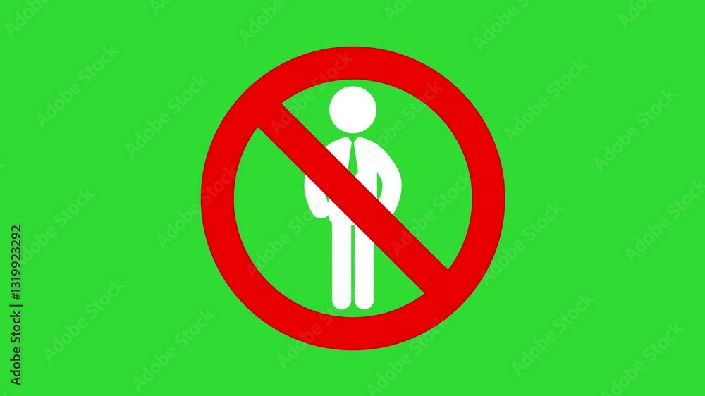 Do Not Enter Sign Animation Green Screen Background 4K Video Do Not Enter Sign Animation Green Screen Background 4K Video