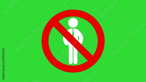 Do Not Enter Sign Animation Green Screen Background 4K Video