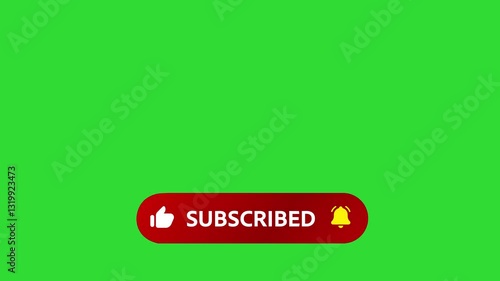 Subscribe Button Animation Green Screen YouTube Like and Bell Icon 4K Video