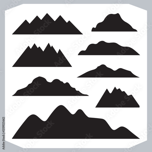 Obraz na płótnie Ultimate Hand Drawn Mountain Silhouette Set for Digital and Print Media w salonie