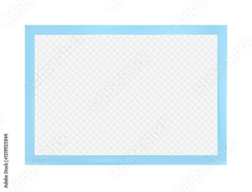 Disposable rectangular changing mat mockup. Vector illustration isolated on white background. Template for your product. EPS10.