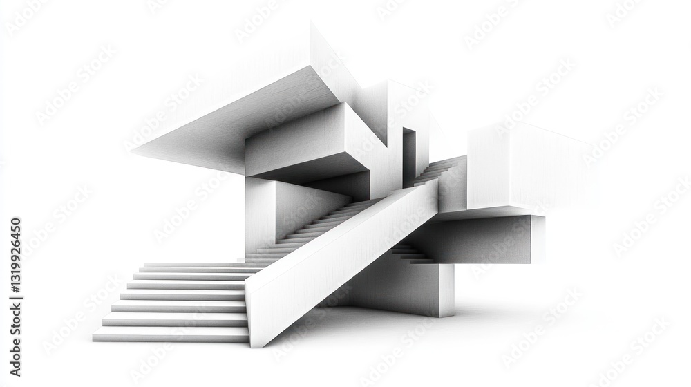 Fototapeta premium Abstract architectural model of a modern building