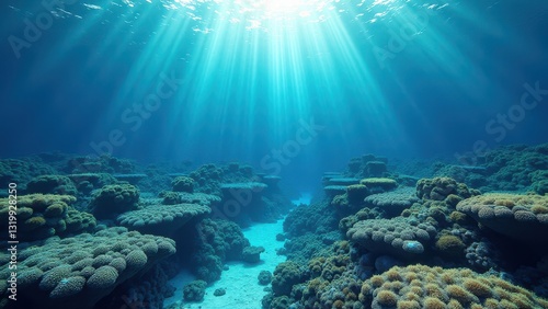 Wallpaper Mural Sunlight shining on a coral reef affected by coral bleaching	 Torontodigital.ca