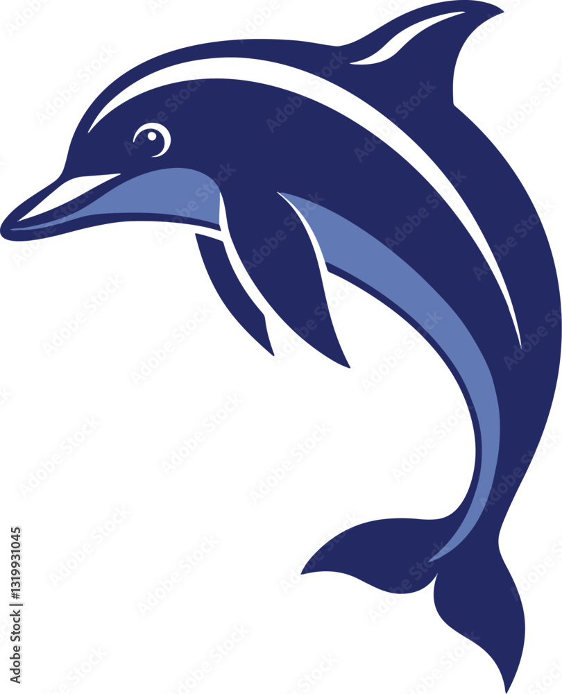 Fototapeta premium Dolphin Leaping Out of Crystal Blue Ocean Waters – Stunning Wildlife Stock Image