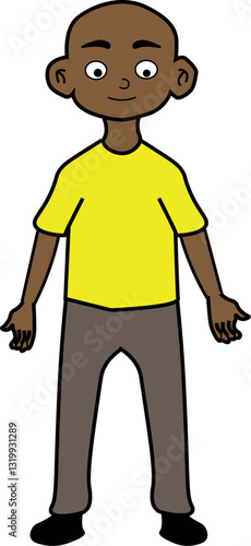 Front view of a male character 