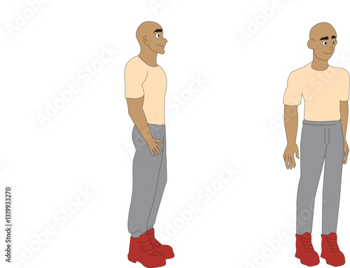 character 2 3 and 3 4 male view