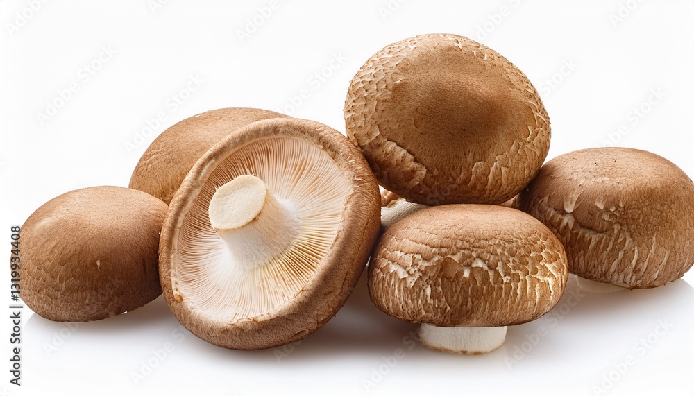 fresh shiitake mushrooms isolated on white background isolate on a white background white background fresh shiitake mushrooms isolated on white background isolate on a white background white background