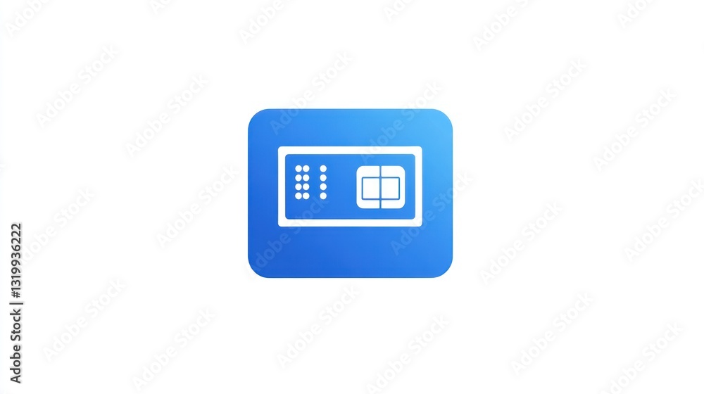 SIM Card Icon with Digital Interface Design for Technology and Communication Concepts SIM Card Icon with Digital Interface Design for Technology and Communication Concepts