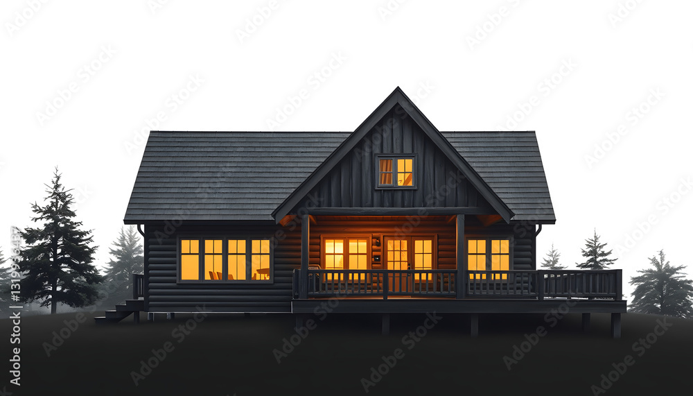 Wooden house Blueprint , with white tonespng Wooden house Blueprint , with white tonespng