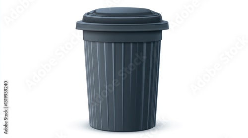 Wallpaper Mural Modern Black Trash Can with Lid Ideal for Home Office or Public Spaces Torontodigital.ca