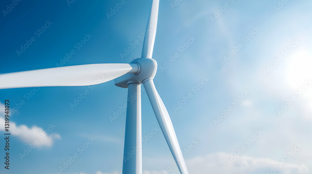 A close-up view of a wind turbine against a clear blue sky, symbolizing renewable energy and sustainable practices. This image showcases the importance of green technology. A close-up view of a wind turbine against a clear blue sky, symbolizing renewable energy and sustainable practices. This image showcases the importance of green technology.