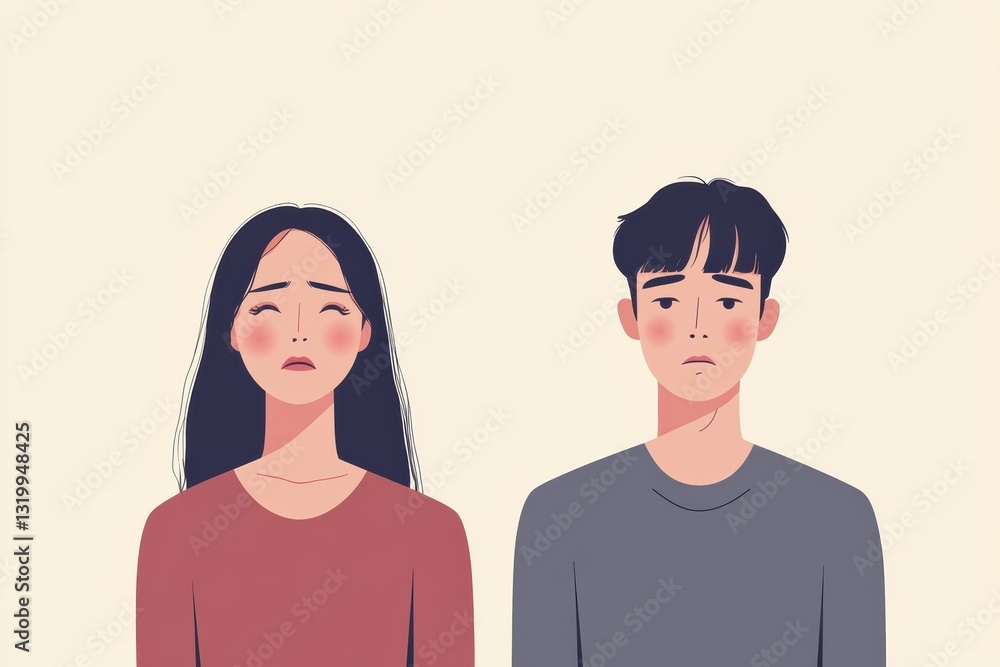 Graphic layouts highlighting the emotional impact of divorce on couples facing separation Graphic layouts highlighting the emotional impact of divorce on couples facing separation