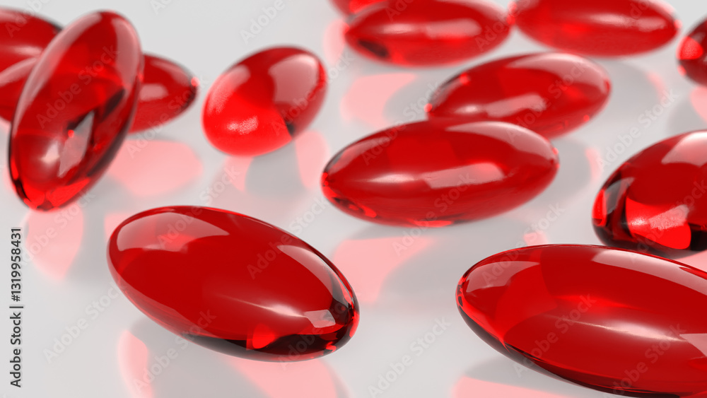 The Red pill for Astaxanthin or Heathy concept 3d Rendering.. The Red pill for Astaxanthin or Heathy concept 3d Rendering..
