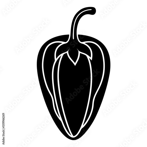Vector Habanero Illustration - Cartoon, Clipart, and Line Art Design with White Background, High-quality vector habanero design in cartoon, clipart, and line art styles with a white background