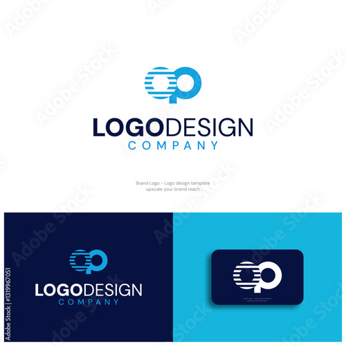op or po logo with gridline