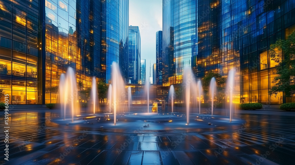 fountain at night in the city fountain at night in the city