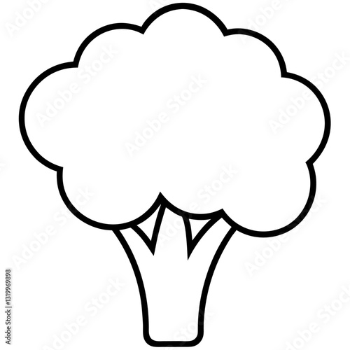 Broccoli Vector Silhouette Illustration - Clipart, Line Art, and Cartoon Design, Vector Broccoli silhouette design for clipart, cartoons, line art, and digital products