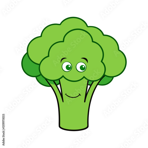 Broccoli Vector Silhouette Illustration - Clipart, Line Art, and Cartoon Design, Vector Broccoli silhouette design for clipart, cartoons, line art, and digital products