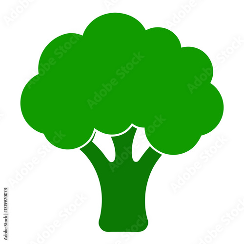 Broccoli Vector Silhouette Illustration - Clipart, Line Art, and Cartoon Design, Vector Broccoli silhouette design for clipart, cartoons, line art, and digital products