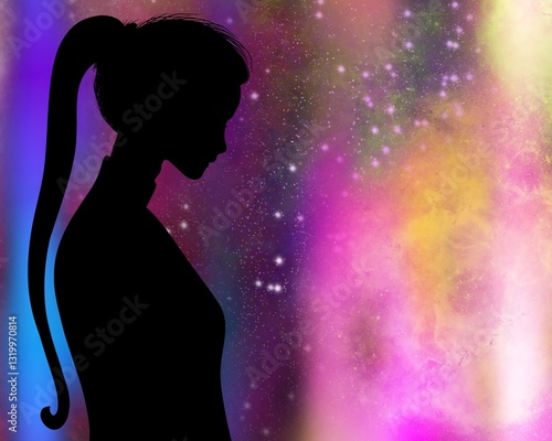 silhouette of a girl dancing