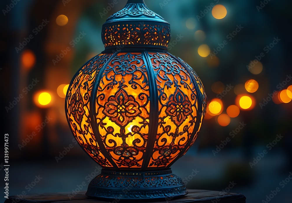 Ornate Lantern Casting a Warm Glow in a Serene Evening
Ornate Lantern Casting a Warm Glow in a Serene Evening
