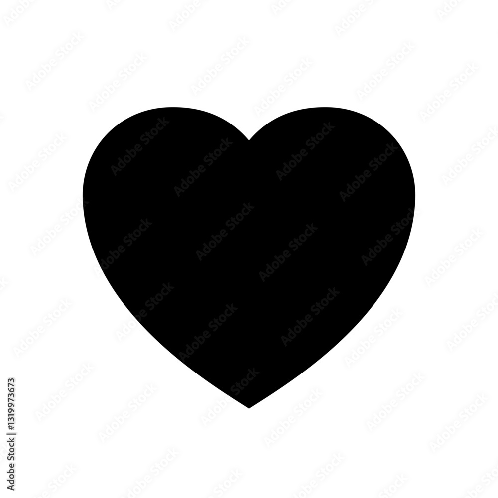 Heart icon. Black shape heart isolated on white background. Symbol love. Simple round silhouette. Cute graphic. Frame template. Outline happy logo. Romance flat design for print. Vector illustration Heart icon. Black shape heart isolated on white background. Symbol love. Simple round silhouette. Cute graphic. Frame template. Outline happy logo. Romance flat design for print. Vector illustration