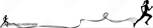 Abstract Marathon Runner with Stylish Flowing Lines, Silhouette of a running man with abstract flowing lines, symbolizing speed, motion, and athleticism in a modern style