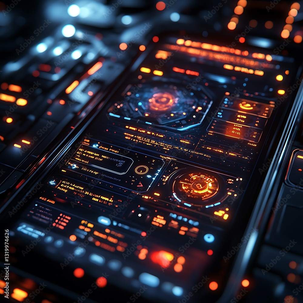 Obraz premium Smartphone futuristic digital concept high resolution hd photo