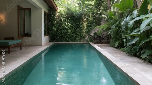 Wallpaper Mural Serene Poolside Escape: Tranquil private pool, surrounded by lush greenery, offering a peaceful retreat for relaxation and enjoyment. Torontodigital.ca