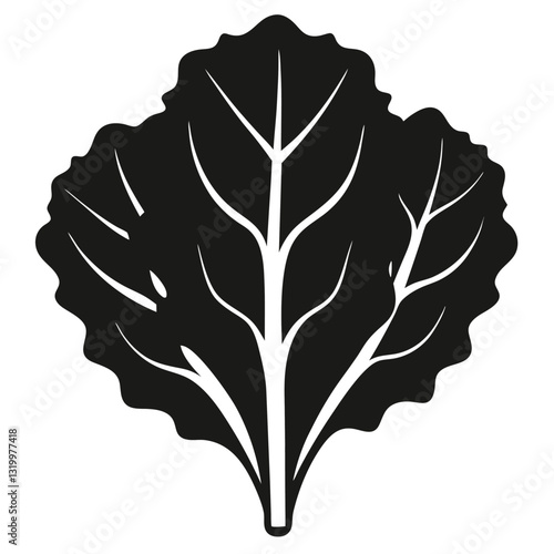 Vector Silhouette Kale Illustration, Clipart, Cartoons, Line Art, and Design on White Background, Vector kale silhouette illustration in clipart, cartoon, and line art styles on white.