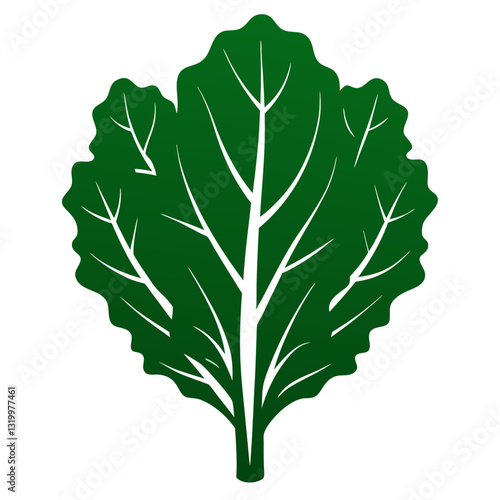 Vector Silhouette Kale Illustration, Clipart, Cartoons, Line Art, and Design on White Background, Vector kale silhouette illustration in clipart, cartoon, and line art styles on white.