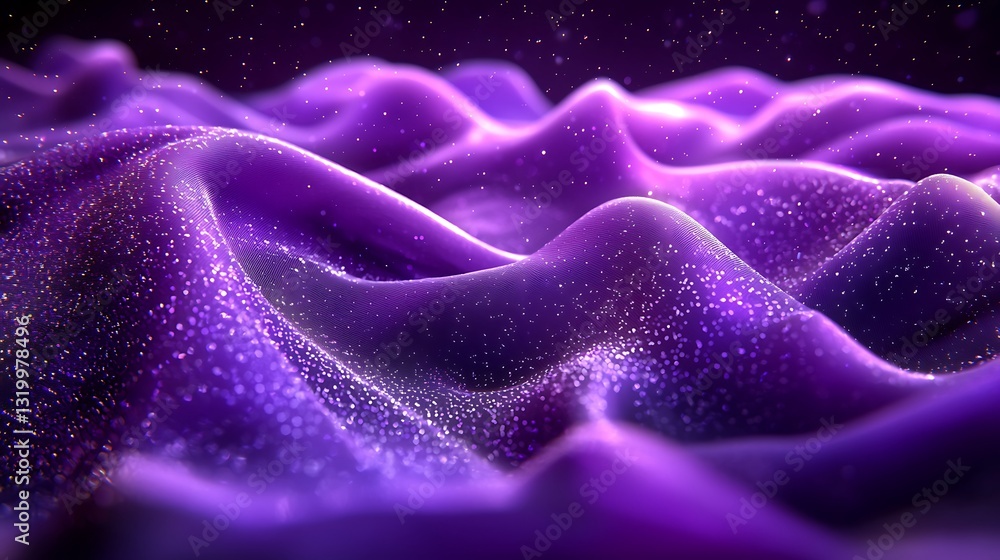 Obraz premium Purple Abstract Background Texture with Sparkling Waves