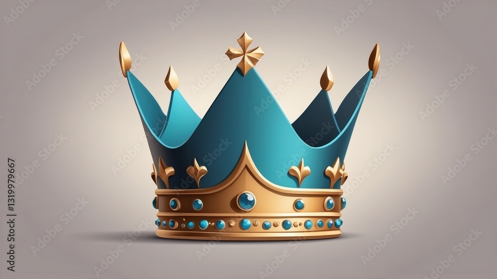 Royal Crown with Blue and Gold Accents A Majestic Symbol of Power and Authority for Fantasy R Royal Crown with Blue and Gold Accents A Majestic Symbol of Power and Authority for Fantasy R