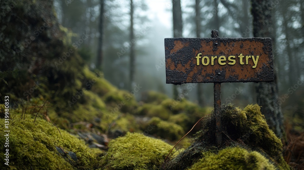 Obraz premium A Subtle Exploration of the Mystical Beauty and Intricate Details of a Lush Forest with a Focus on the Woodland Ecosystem and Timber Management