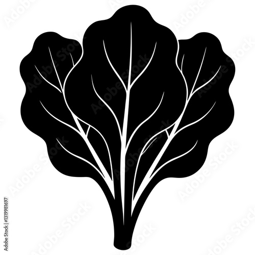 Spinach Vector Silhouette Illustration - Cartoons, Clipart & Line Art Design, Vector spinach silhouette design for clipart, cartoons, line art, and illustrations