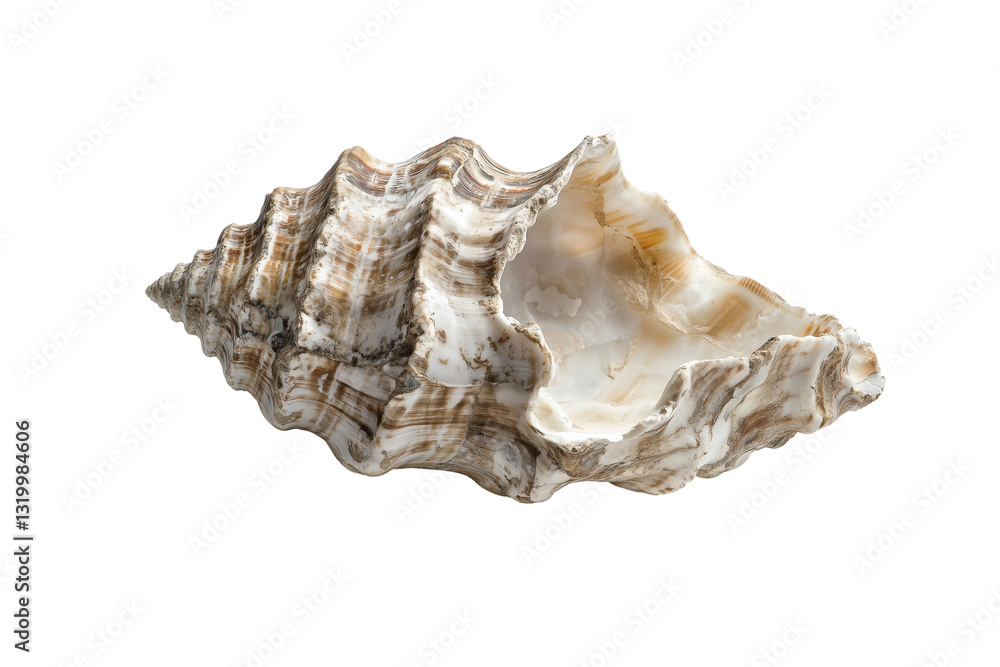 Shell on a neutral background showcasing intricate patterns Shell on a neutral background showcasing intricate patterns